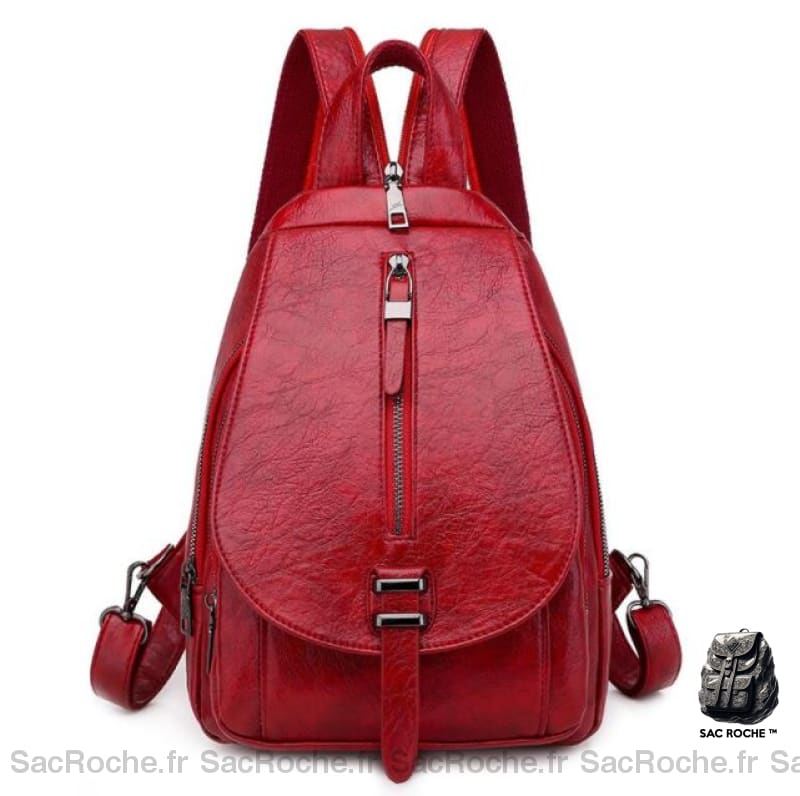 Sac à dos été en cuir PU pour femme - Rouge - Sac à main Sac à dos