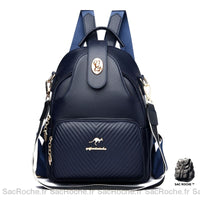 Sac à dos femme grainé noir avec détails dorés - modèle Bleu - Sac Roche ™