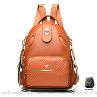 Sac à dos femme grainé noir avec détails dorés - modèle Camel - Sac Roche ™