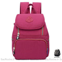 Sac à dos femme gris clair avec rabat - modèle Bourgogne - Sac Roche ™