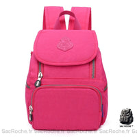 Sac à dos femme gris clair avec rabat - modèle Rose - Sac Roche ™