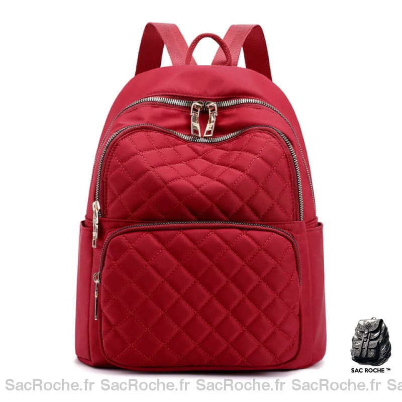 Sac À Dos Femme Hydrofuge - Grande Capacité Matelassé Rouge Sac A Dos Femme