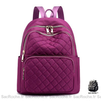 Sac à Dos Femme Hydrofuge - Grande Capacité - Matelassé - modèle Violet - Sac Roche ™