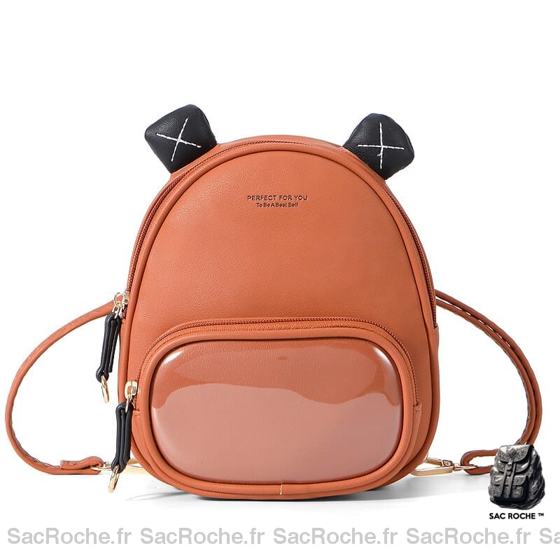 Sac À Dos Femme Kawaii Mini Marron Petit Dos Femme