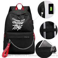 Sac à dos femme lumineux motif - modèle Noir - Sac Roche ™