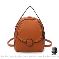 Sac à dos femme marron simili - Sac Roche ™