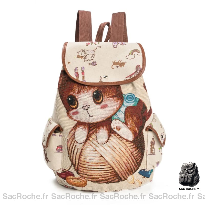 Sac À Dos Femme - Motifs Chat Mignon Rose 2 Sac A Dos Femme