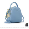 Sac à dos femme petit format multi-zip - Bleu - Sac à dos Sac à dos