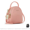 Sac à dos femme petit format multi-zip - Rose - Sac à main Sac bandoulière