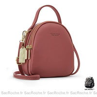 Sac à dos femme multi-zip petit - modèle Rose Foncé - Sac Roche ™