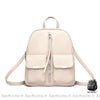 Sac À Dos Femme Multipoches Original - Simili Cuir Beige Sac A