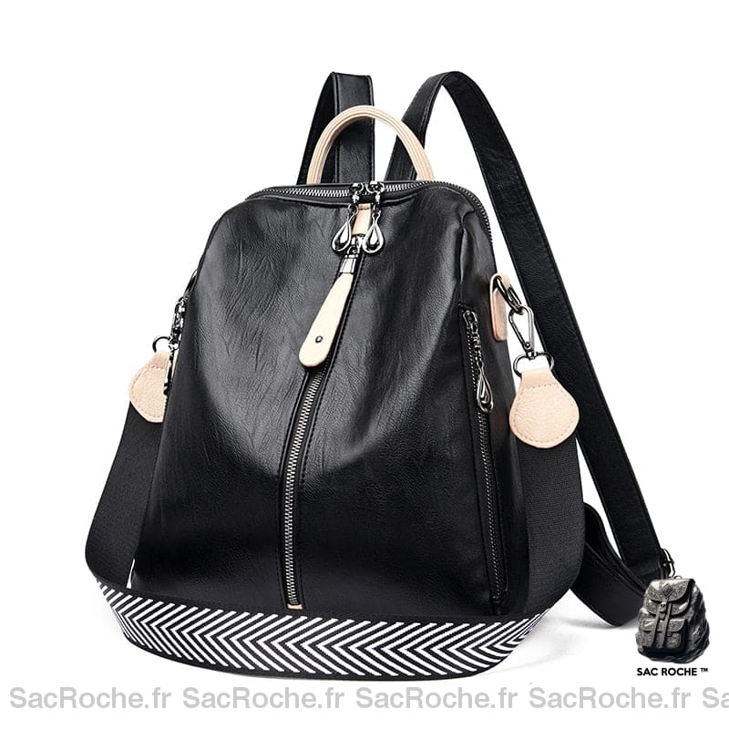 Sac À Dos Femme Noir Poignée Blanche