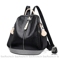 Sac à dos femme noir poignée blanche - Sac Roche ™