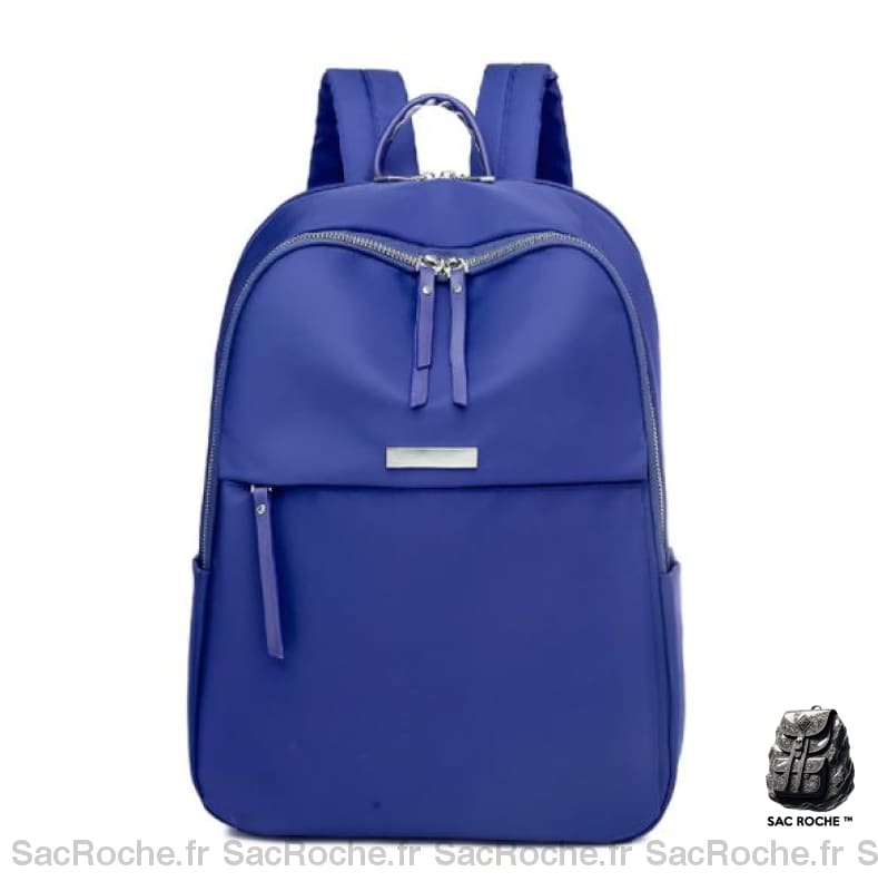 Sac à dos femme style preppy en oxford - Bleu - Sac à dos Sac