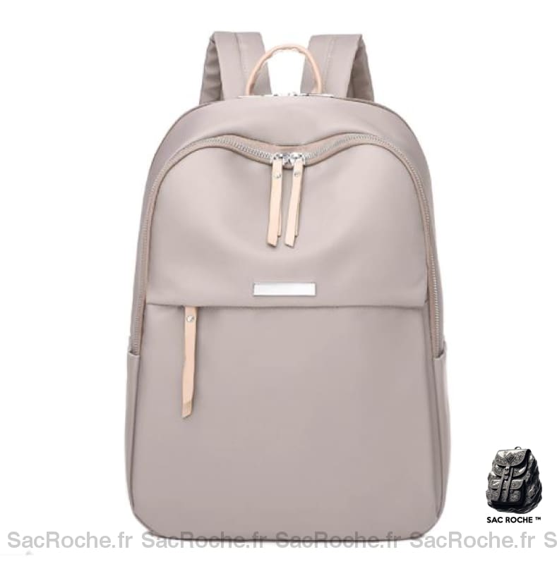 Sac à dos femme style preppy en oxford - Gris - Sac à dos Sac à main