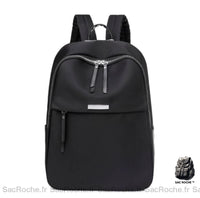 Sac à dos femme préppy en oxford - modèle Noir - Sac Roche ™