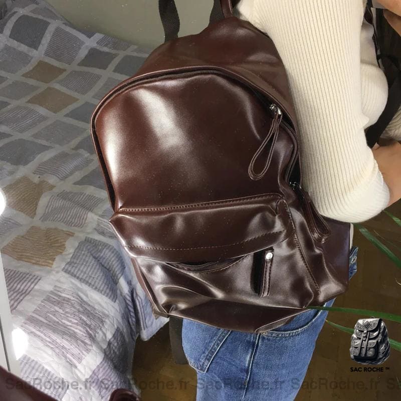 Sac À Dos Femme Preppy Simili Cuir