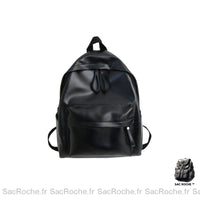 Sac à dos femme preppy simili cuir - modèle Noir - Sac Roche ™