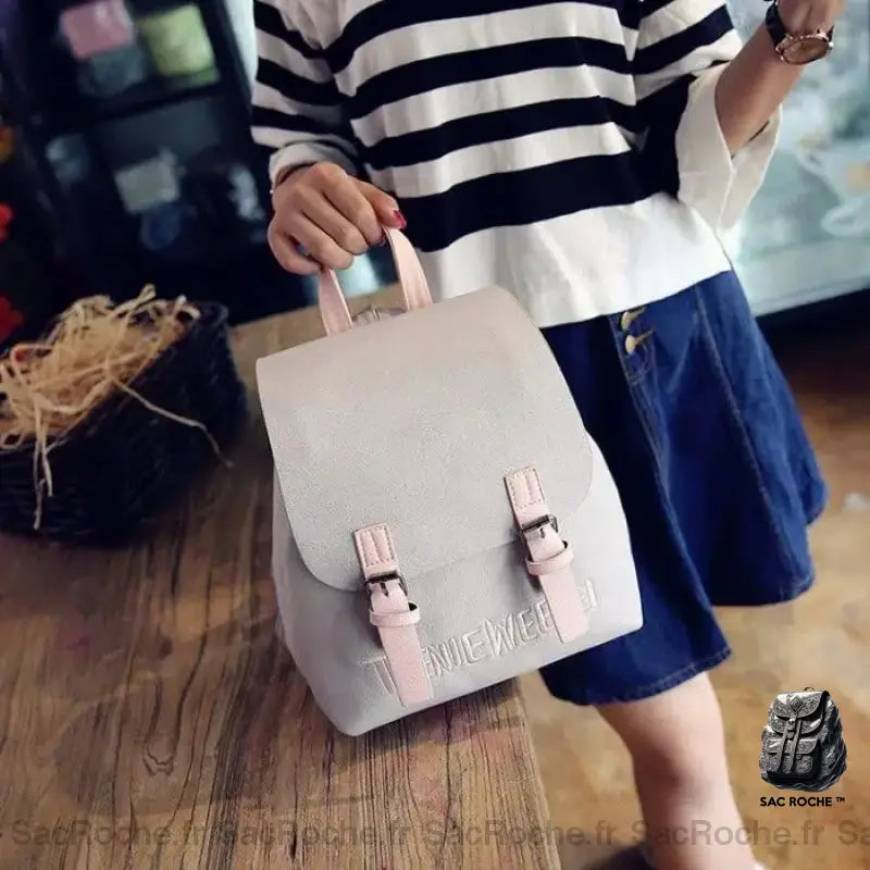 Sac À Dos Femme Pu Couleur Unie