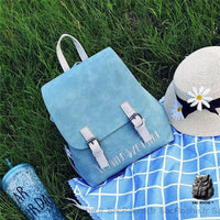 Sac à dos femme PU couleur unie - modèle Bleu - Sac Roche ™