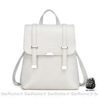 Sac à dos femme python embossé - modèle Blanc - Sac Roche ™