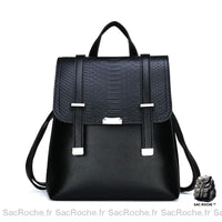 Sac à dos femme python embossé - modèle Noir - Sac Roche ™