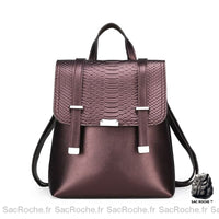 Sac à dos femme python embossé - modèle Rouge - Sac Roche ™