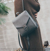 Sac à dos femme rétro - modèle Gris - Sac Roche ™