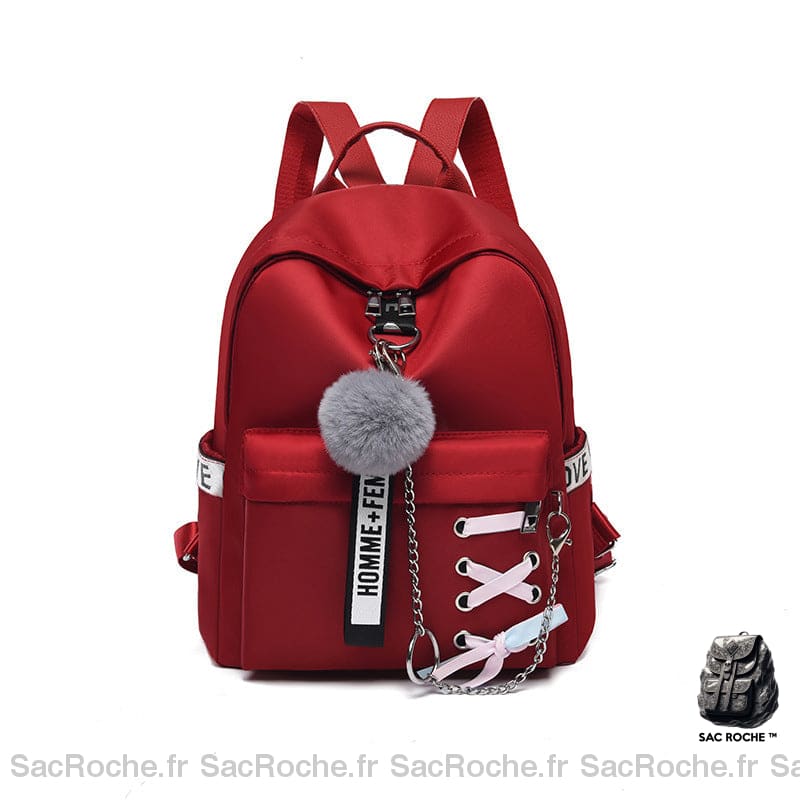 Sac à dos femme style rétro - Rouge - Sac à dos scolaire Sac à dos