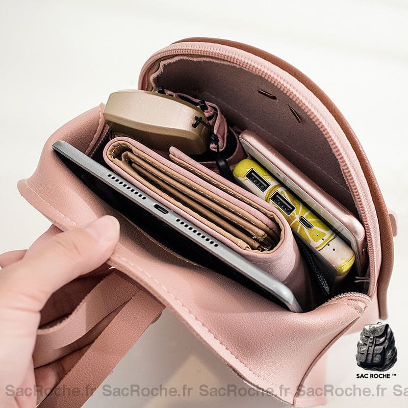 Sac À Dos Femme Rose Marron Multifonction