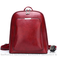Sac à dos femme rouge cuir - Sac Roche ™