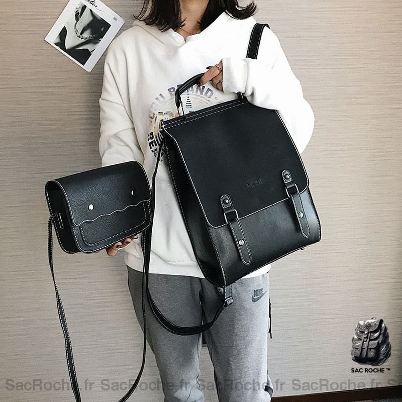 Sac À Dos Femme Simili Cuir 2 Pièces