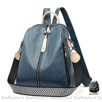Sac à dos femme simili cuir bleu - Sac Roche ™