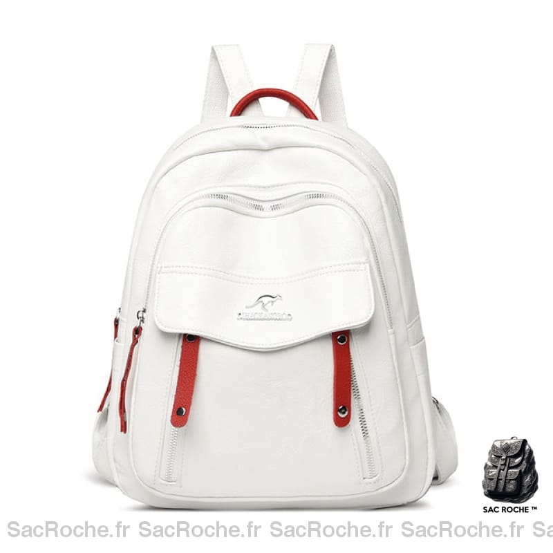 Sac À Dos Femme Texturé Avec Compartiments Multi Blanc Sac A Dos Femme
