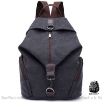 Sac à Dos Femme Tissu - 6 Couleurs - modèle Noir - Sac Roche ™