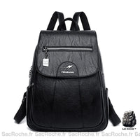 Sac à dos femme urbain cuir - modèle Noir - Sac Roche ™