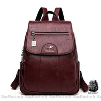 Sac à dos femme urbain cuir - modèle Rouge - Sac Roche ™