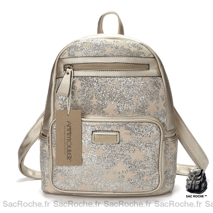 Sac À Dos Femme Urbain Élégant Doré Sac A Dos Femme