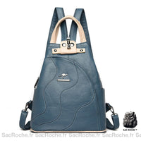 Sac à Dos Femme Urbain Rétro Élégant - modèle Bleu - Sac Roche ™