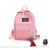 Sac à dos femme en velours cotelé - Rose - Sac à dos Sac