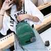 Sac à dos femme petit format velours côtelé - Vert - Sac à dos scolaire Sac à main