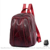 Sac à dos femme vintage en cuir PU - Rouge - Sac à dos Sac