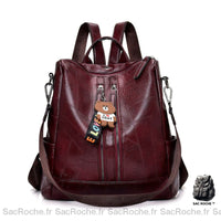 Sac à dos femme vintage, cuir souple - modèle Bourgogne - Sac Roche ™