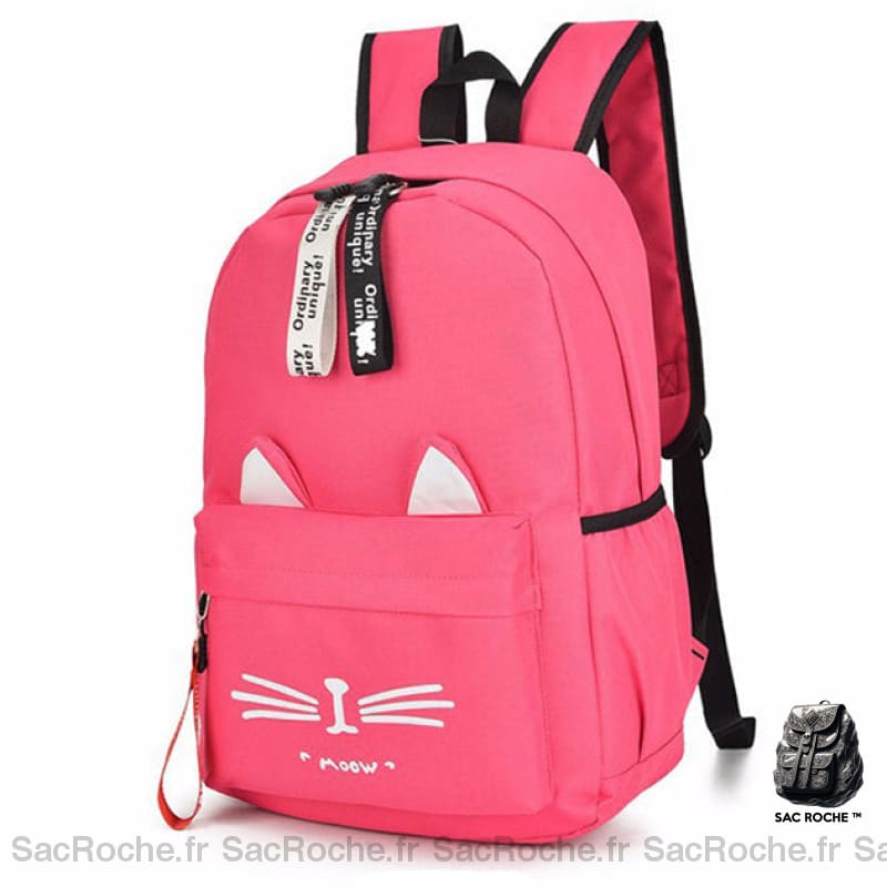 Sac À Dos Fille Chat Mignon École Primaire Rose Foncé Sacs Dos Scolaire