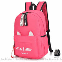 Sac à Dos Fille Chat Mignon École Primaire - modèle Rose Foncé - Sac Roche ™
