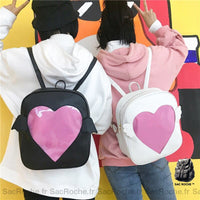 Sac à dos fille cœur rabat - Sac Roche ™