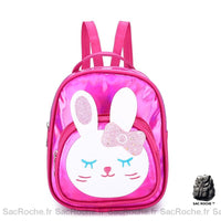 Sac à dos fille cuir réfléchissant lapin - modèle Rose Foncé - Sac Roche ™