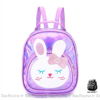 Sac à dos fille cuir réfléchissant lapin - modèle Violet - Sac Roche ™