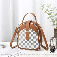 Sac à Dos Fille Mini - modèle Marron et blanc - Sac Roche ™