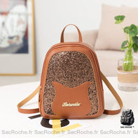 Sac à dos fille paillettes mini - modèle Marron / < 20 litres - Sac Roche ™
